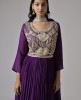 Chinnon Violet Hand Embroidered Gown with Dupatta